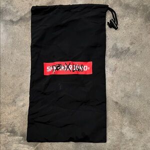Authentic Sprayground DBD X LQS black Drawstring Dust Bag with Red Logo